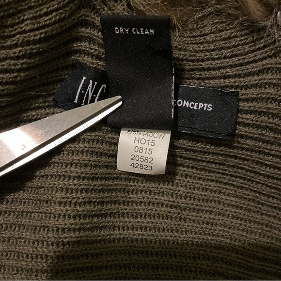 INC Faux fur collared cardigan- 3X NWOT - Picture 6 of 6